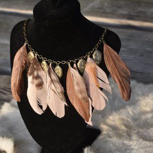 Handmade Feather on Feather Necklace